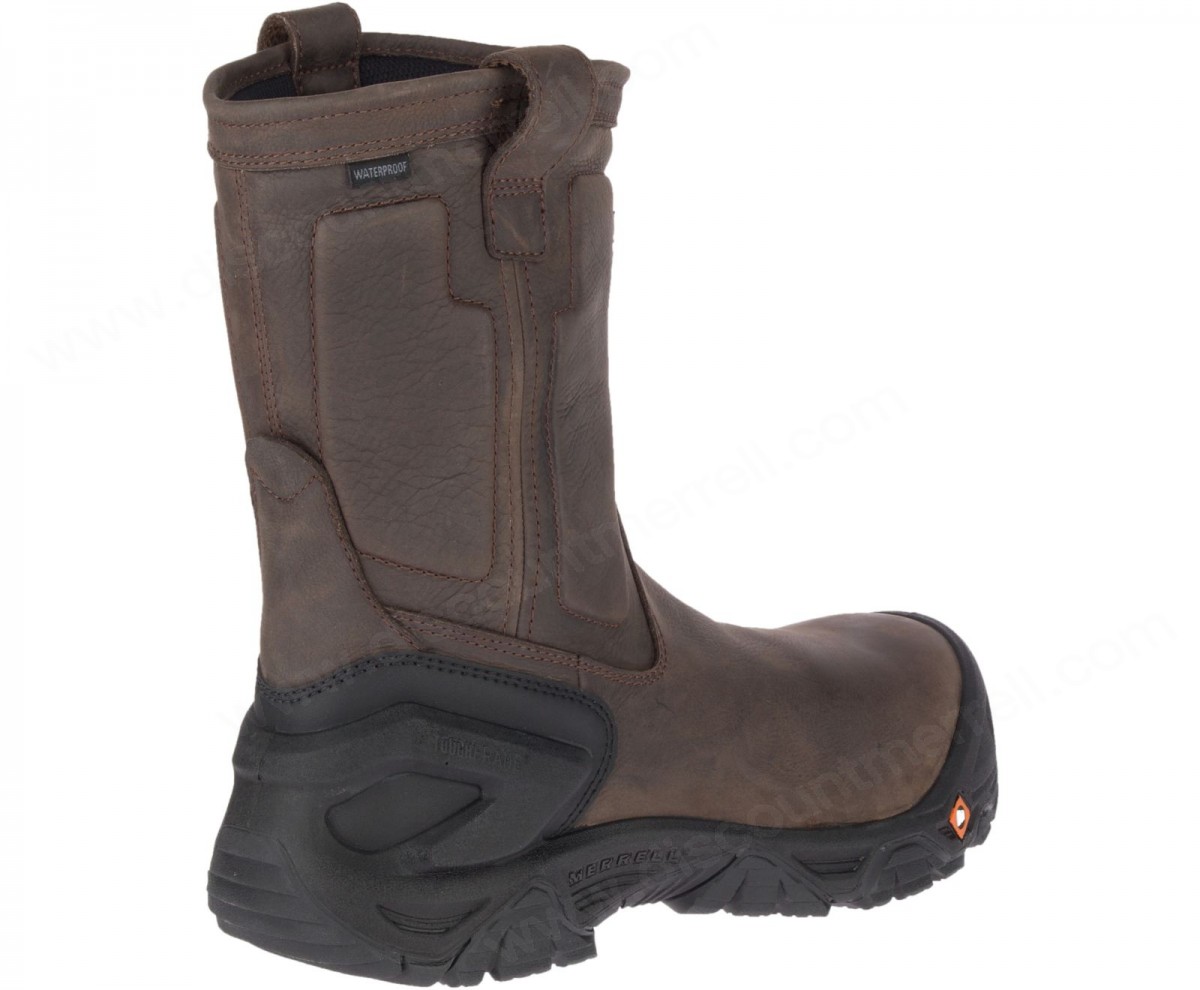 Merrell - Men's Strongfield Leather Pull On Waterproof Comp Toe Work Boot - -5