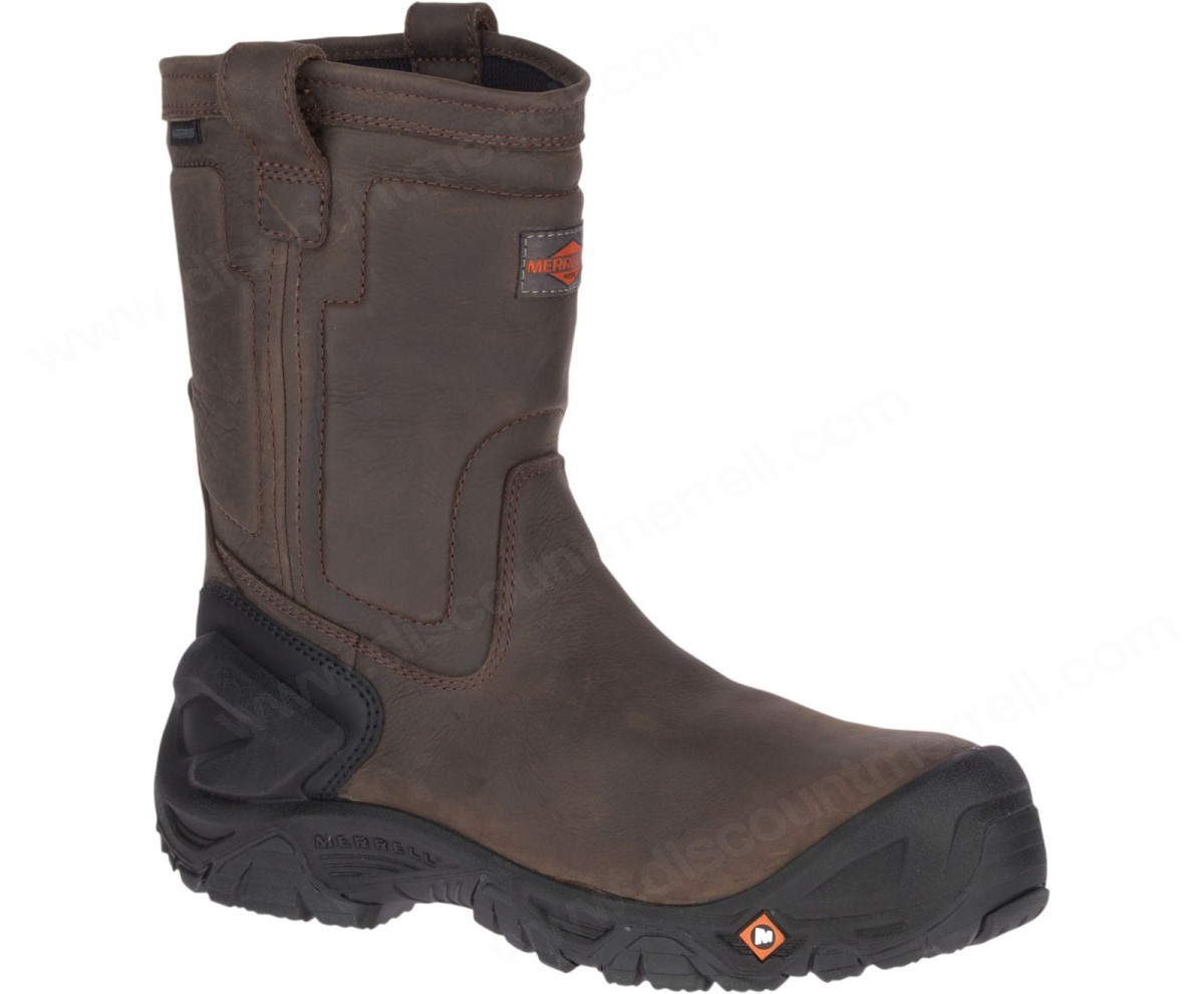 Merrell - Men's Strongfield Leather Pull On Waterproof Comp Toe Work Boot - -0