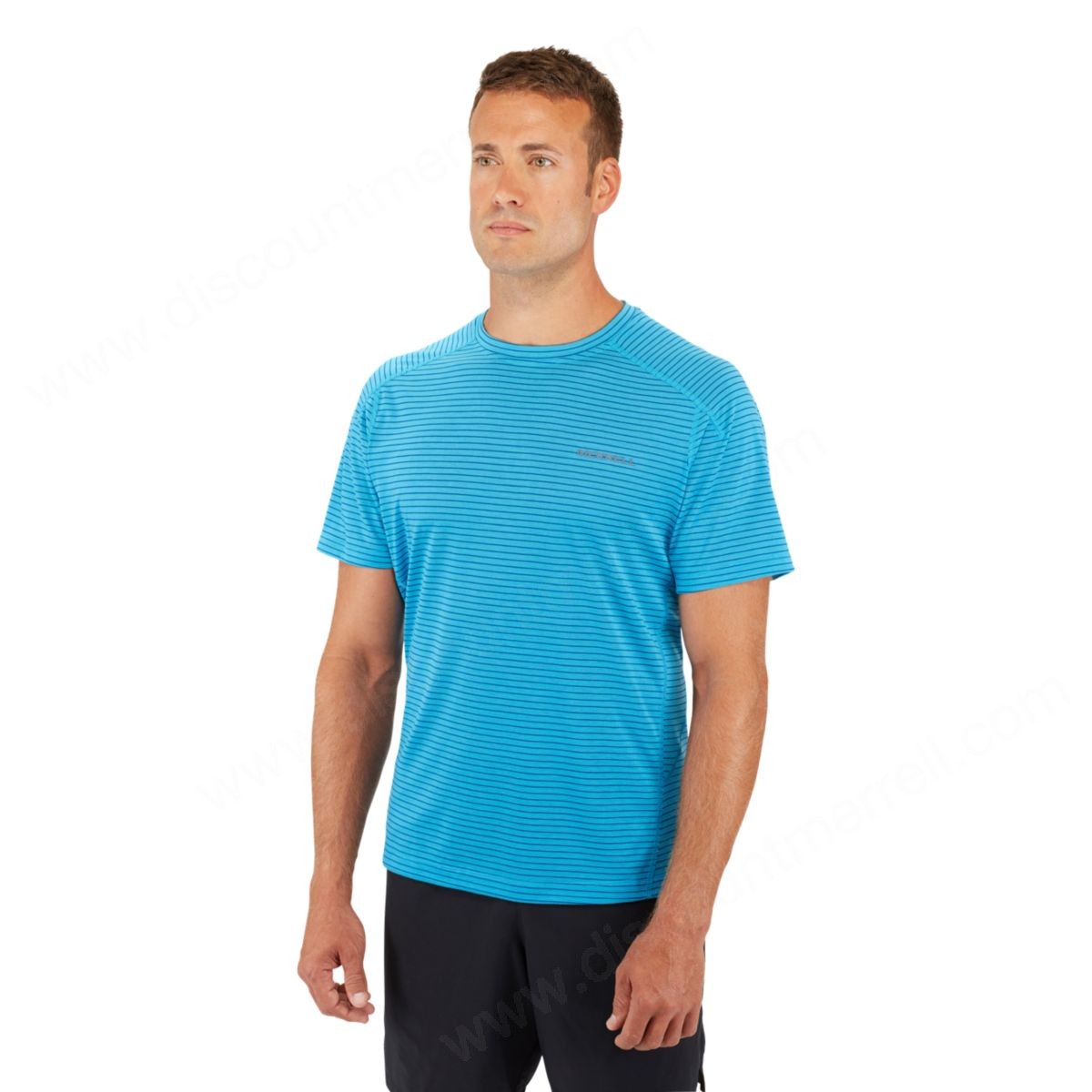 Merrell Man's Paradox Short Sleeve Tech Shirt With Drirelease® Fabric Aquifer Heather - -2