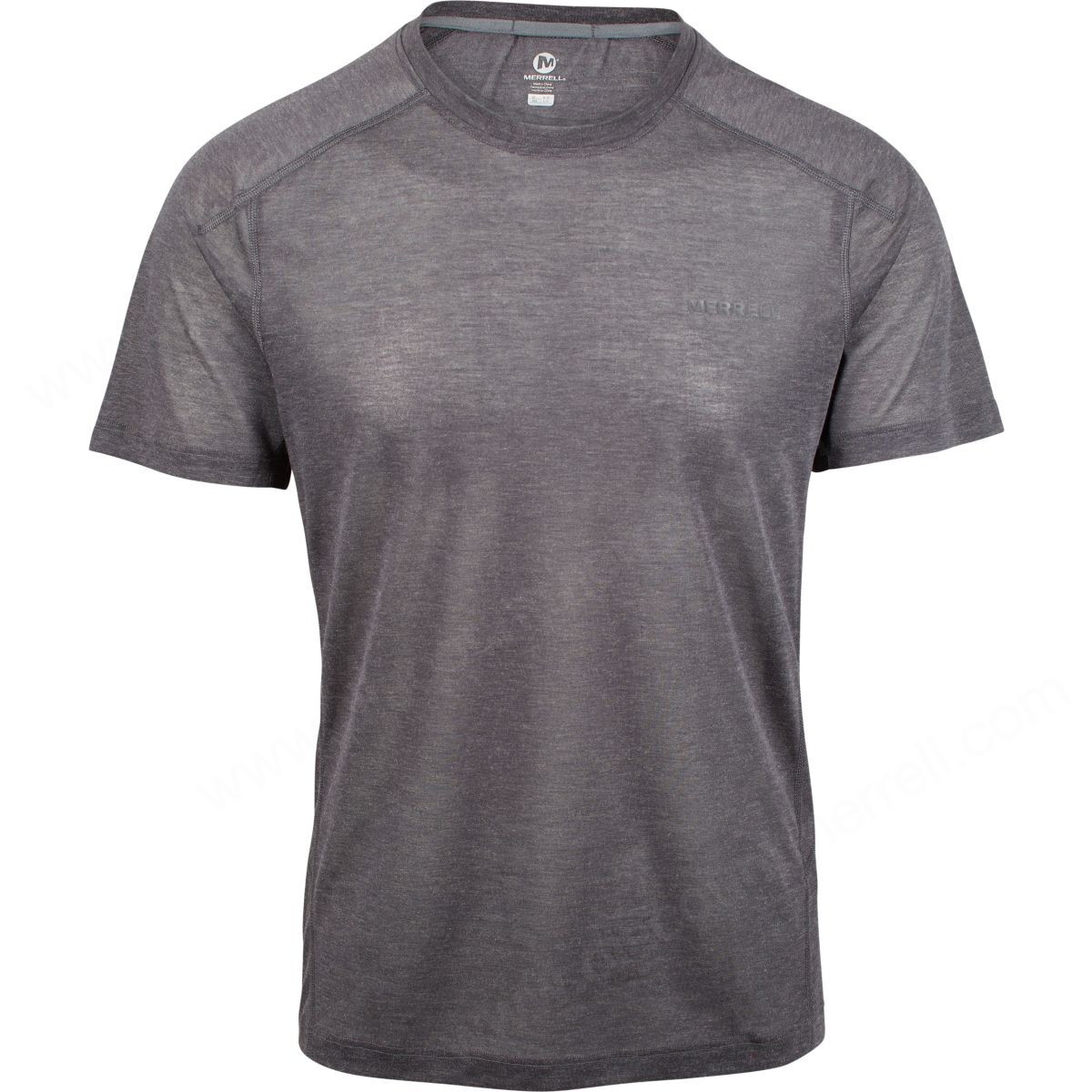 Merrell Man's Paradox Short Sleeve Tech Tshirt With Drirelease® Fabric Asphalt Heather - -0