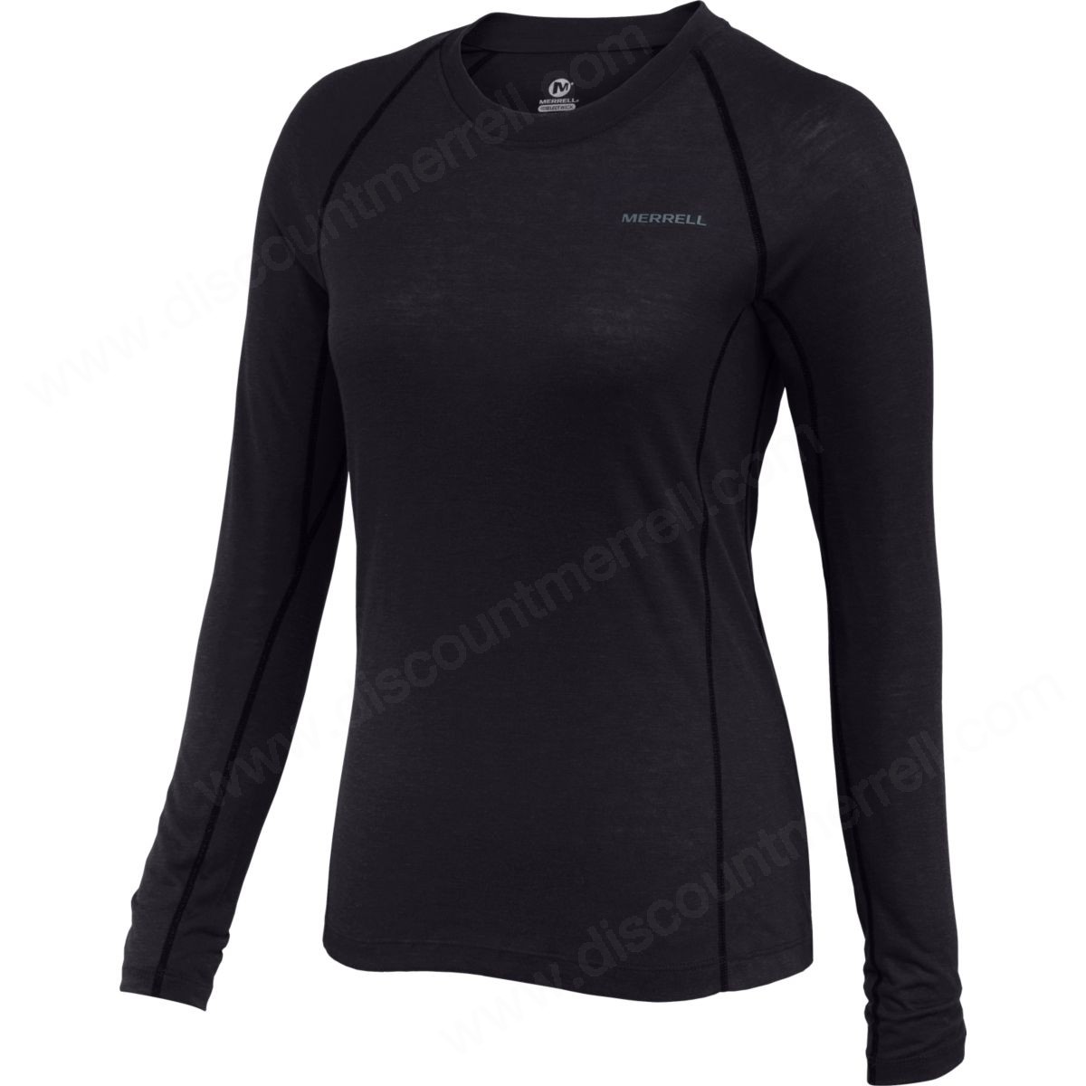 Merrell Women's Paradox Long Sleeve Tech Shirt With Drirelease® Fabric Black Heather - -0