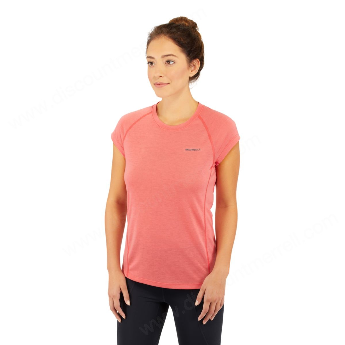 Merrell Womens's Paradox Short Sleeve Tech Tshirt With Drirelease® Fabric Aquifer Heather - -2
