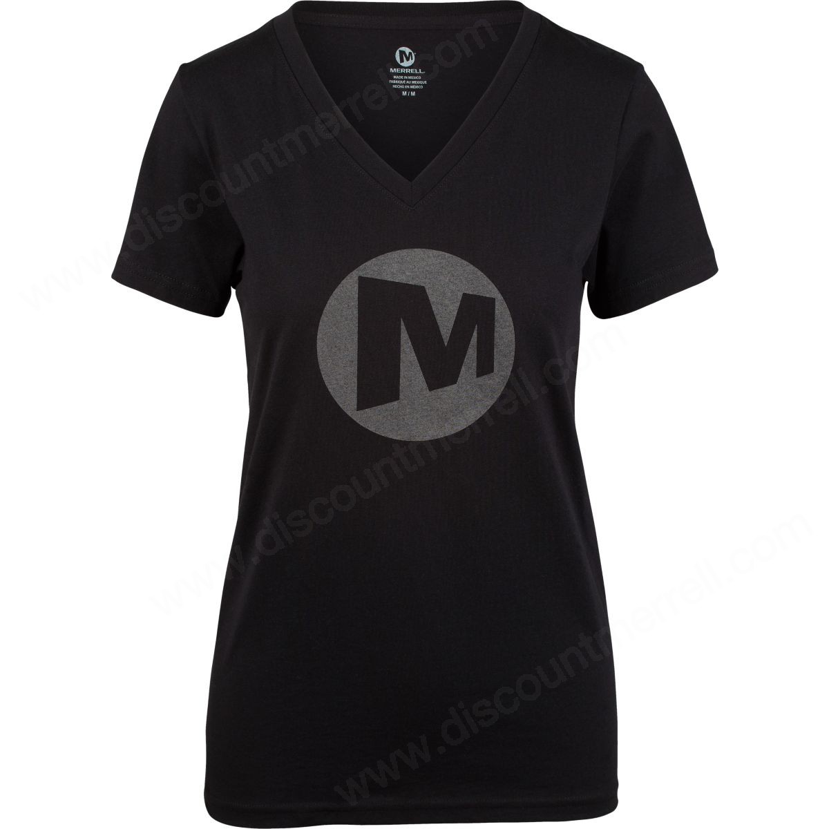 Merrell Woman's M Logo T-Shirts Black/reflective Grey/black - -0