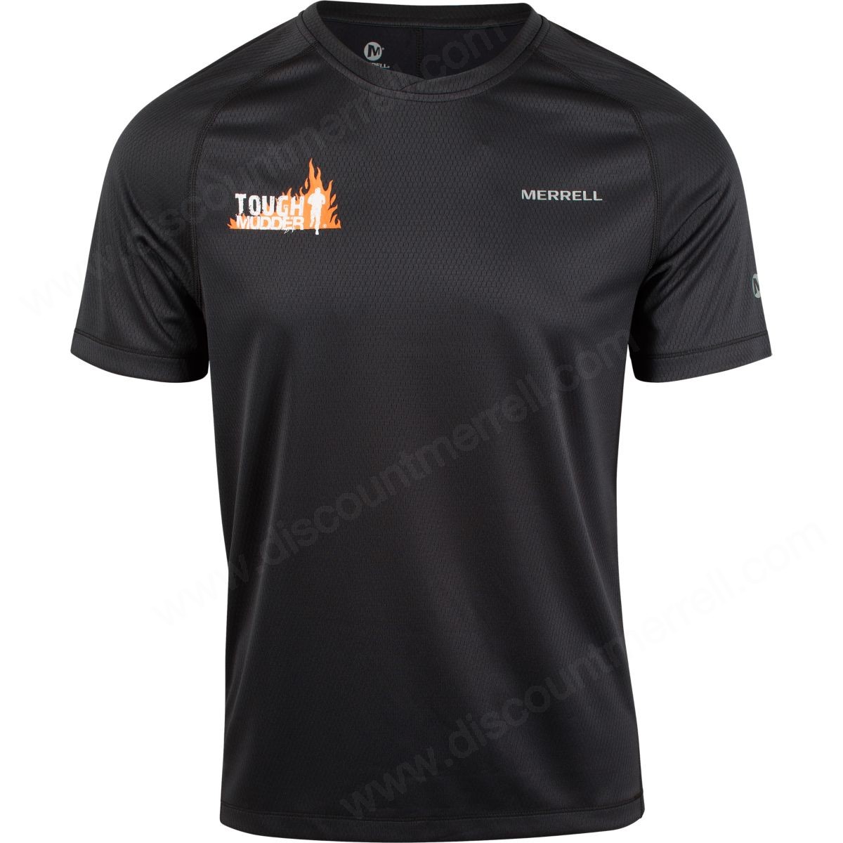 Merrell Man's Tough Mudder Fastrex Short Sleeve Tech Tshirts Black/white - -0
