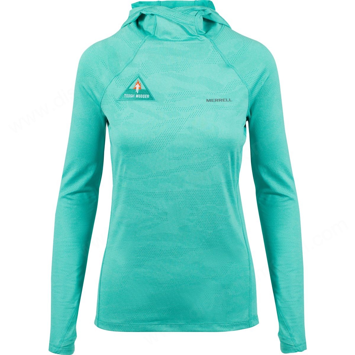 Merrell Lady's Tough Mudder Torrent Long Sleeve Hooded Top Baltic Heather - Merrell Lady's Tough Mudder Torrent Long Sleeve Hooded Top Baltic Heather