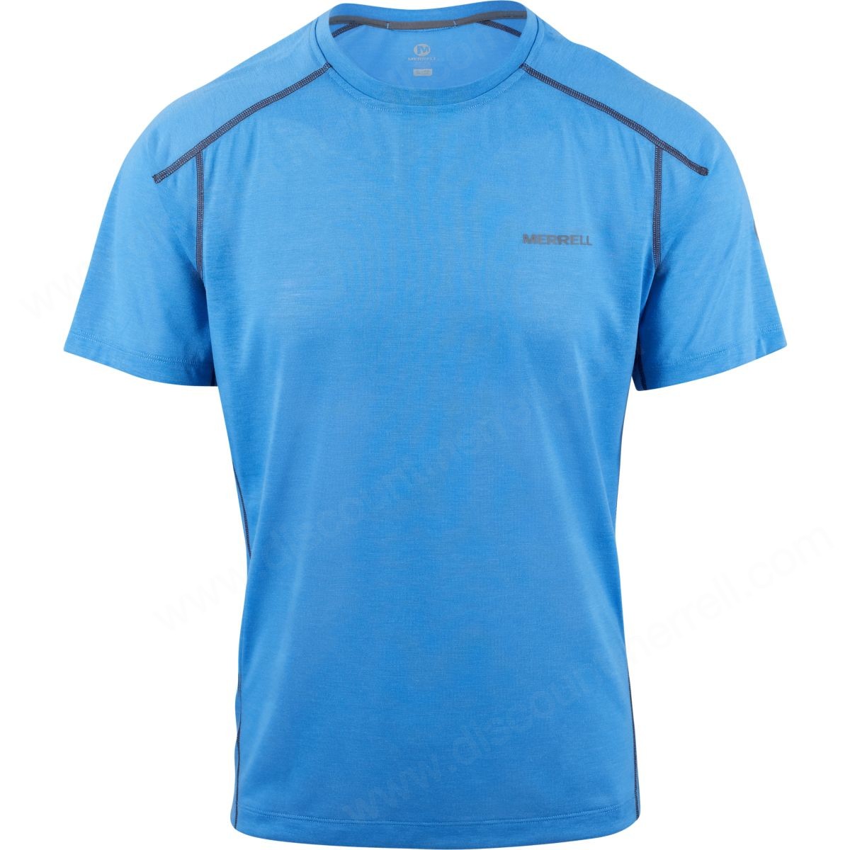Merrell Men's Paradox Short Sleeve Tech Shirts With Drirelease® Fabric French Blue - Merrell Men's Paradox Short Sleeve Tech Shirts With Drirelease® Fabric French Blue