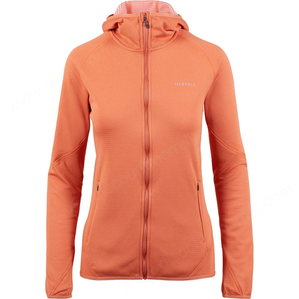 Merrell Woman's Midweight Long Sleeve Full Zip Mid-Layer With Drirelease® Fabric Apricot Brandy Heather - Merrell Woman's Midweight Long Sleeve Full Zip Mid-Layer With Drirelease® Fabric Apricot Brandy Heather