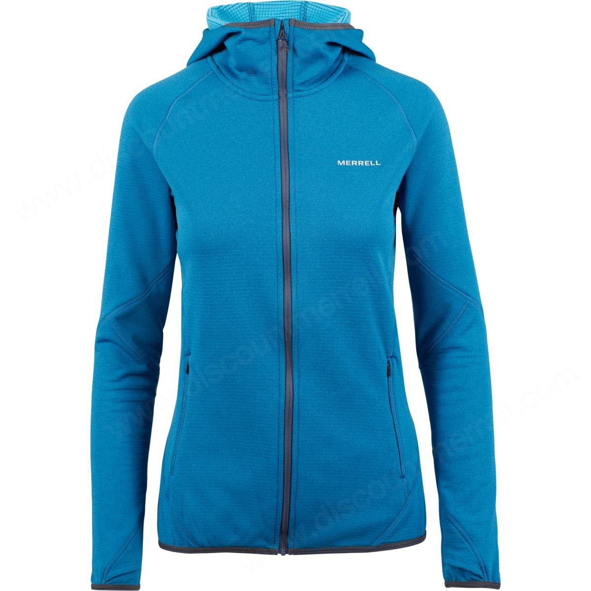 Merrell Women's Midweight Long Sleeve Full Zip Mid-Layer With Drirelease® Fabric Bering Sea Heather - Merrell Women's Midweight Long Sleeve Full Zip Mid-Layer With Drirelease® Fabric Bering Sea Heather