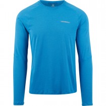 Merrell Men's Long Sleeve Tech Tshirts With Power Dry® Fabric French Blue